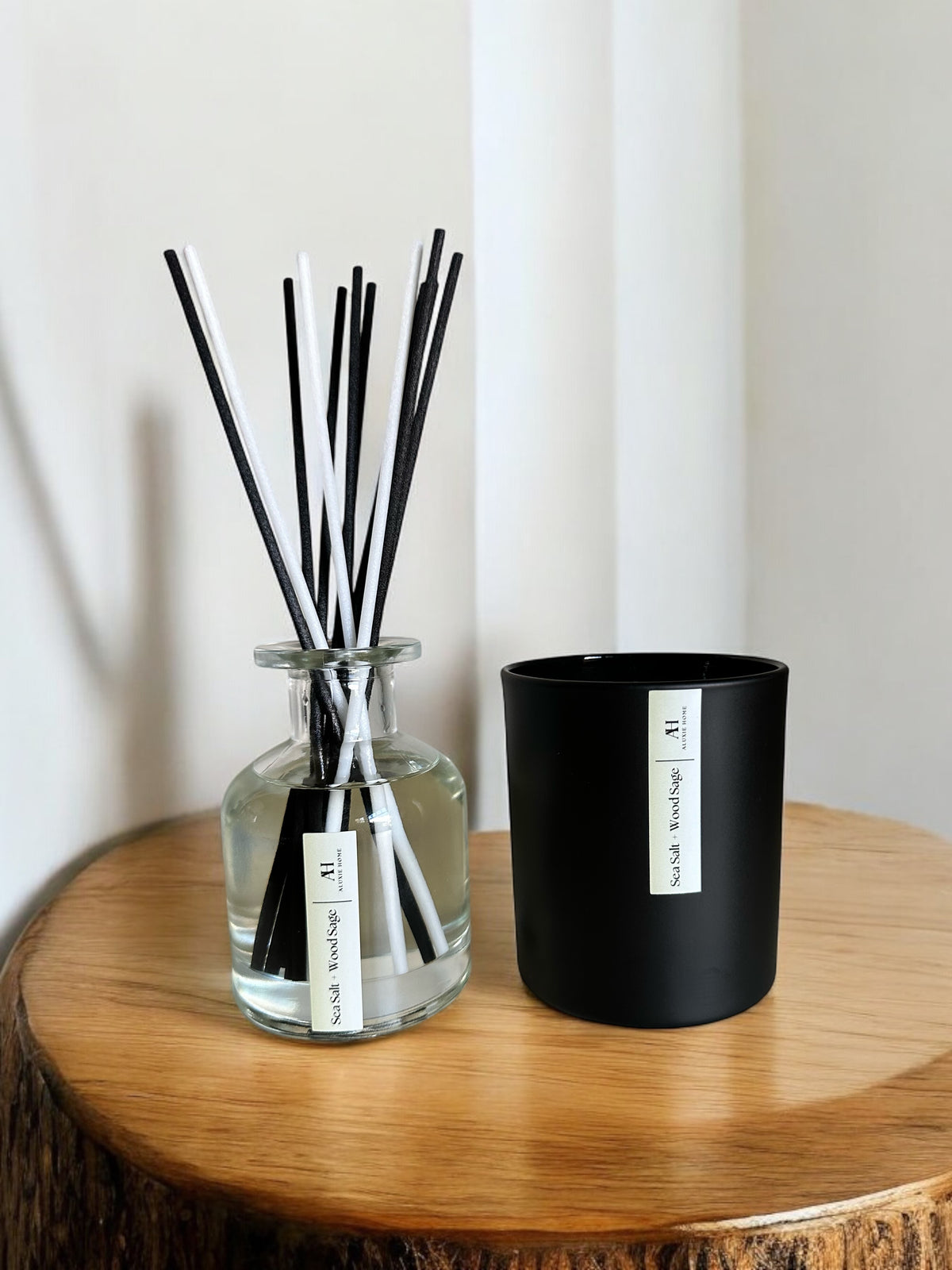 Sea Salt + Wood Sage: Clear Diffuser & Candle